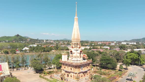 Famous and revered buddhist Wat Chalong temple in Phuket, Thailand