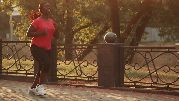 Street Jogging Sporty Activity Woman Running Park