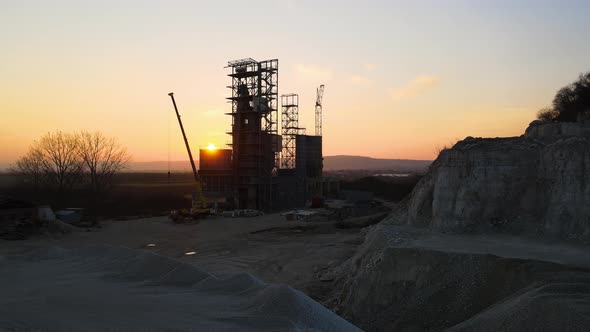 Cement Factory at Open Pit Mining of Construction Sand Stone Materials