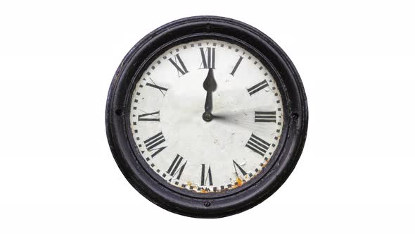 Isolated Vintage Spinning Clock