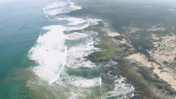 High View of Beach Coast, Waves - Birds Eye View Geography