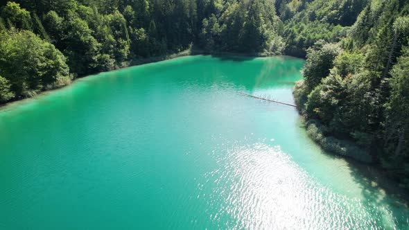 Aerial View of the Plitvice Lakes in the National Park of Croatia Clean Nature