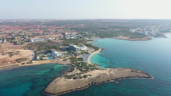 Aerial: The Makronissos beach in Cyprus