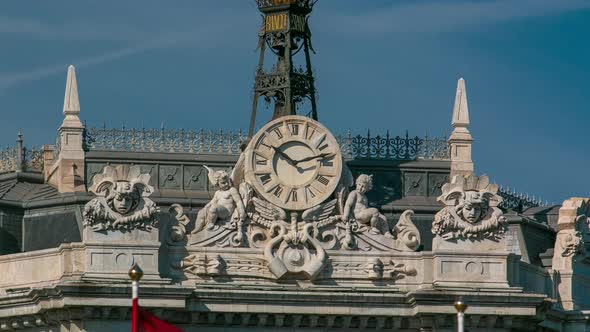 Watch on Historic Bank of Spain Building Timelapse Hyperlapse in Madrid Spain