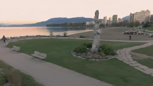 Vancouver's Totem in English Bay at Sunrise