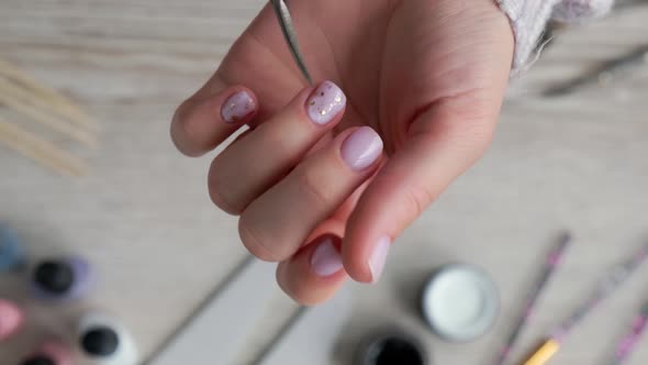 Modern Female Nude Design Manicure