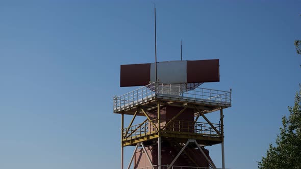 Anti-aircraft Defense at the Airport, Locator Spinning at Radar Control Tower.