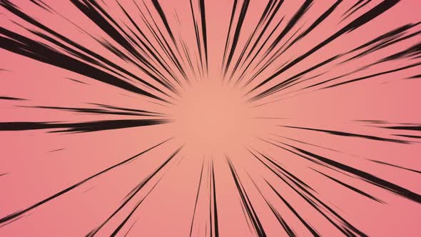 Anime Tunnel Zoom Black Lines Pink Background
