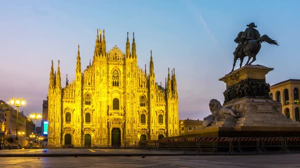 Sunrise Time Lapse of Milan Cathedral  Milan Italy