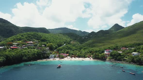 Tropical island drone coast view (Martinique, Anses d'Arlet)