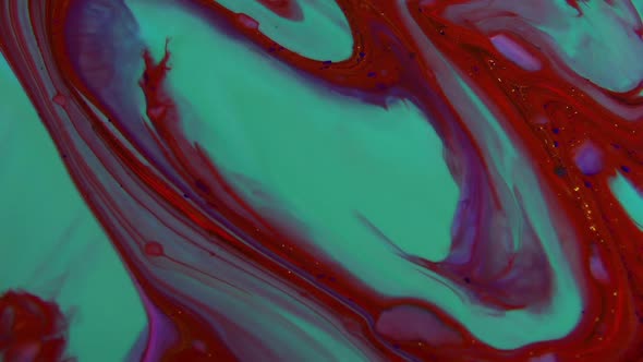 Abstract Psychedelic Liquid Paint Splashing Swirl Colour Mix Art Design