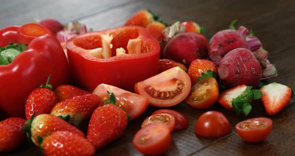 Variety of fresh vegetables and fruits