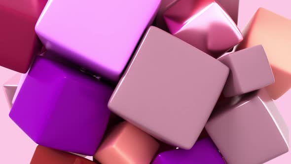Abstract background with soft colored cubes alt