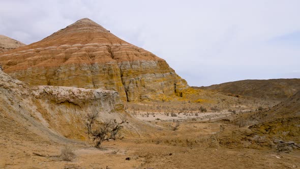 Drone Shot of Desert Mountains Aktau in Kazakhstan