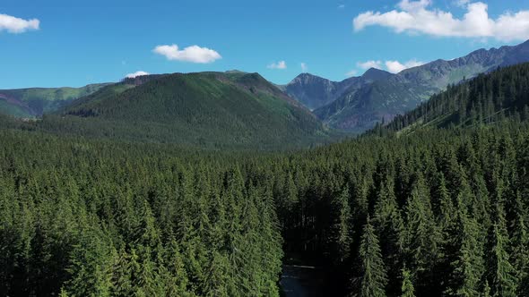 Aerial view of Rohace National Park, part of the Western Tatras in Slovakia