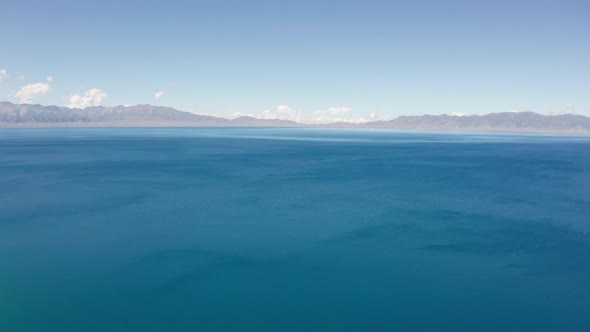 Lake and mountains in a sunny day