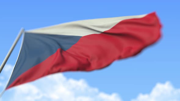 Flying National Flag of the Czech Republic