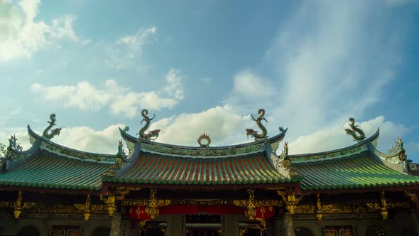 4K Beautiful day at a Chinese Temple