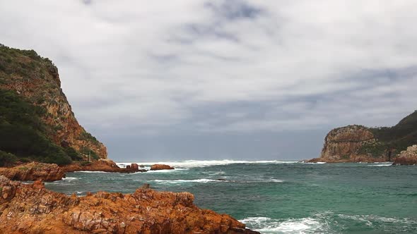 Panoramic views of one of the most dangerous crossings in the world, the Knysna Heads from Fountain