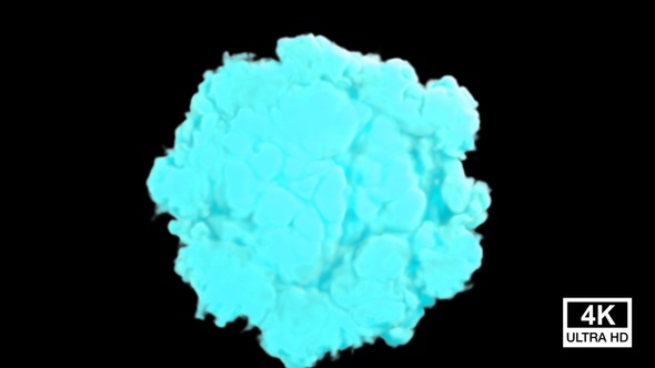 Aqua Color Smoke Streaming And Spreading Concentrically Outwards And Hits Cameras Lens alt