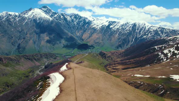 Beautiful View of the Snowy Mountains