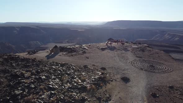 Beautiful view on a massive canyon from a watch point on top of the cliff