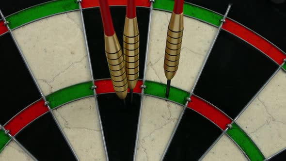 Darts Hit The Dart Board Moving Shot