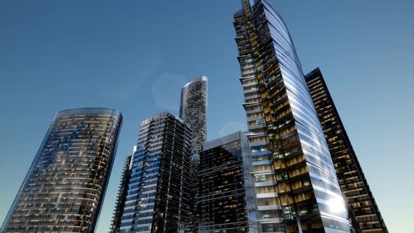 City Skyscrapers at Night