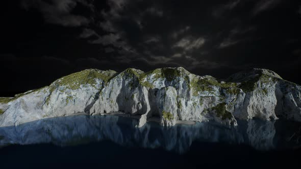 Fjord with Dark Storm Clouds