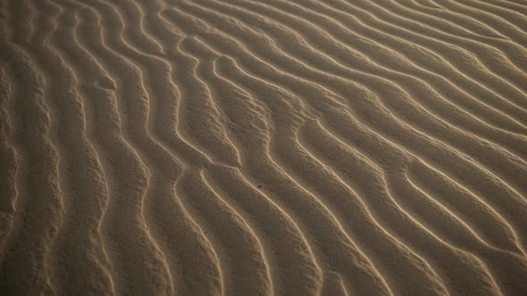 Drone Over Rippled Sand Patterns In Desert