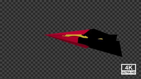 Paper Airplane Of Angola Flag V2