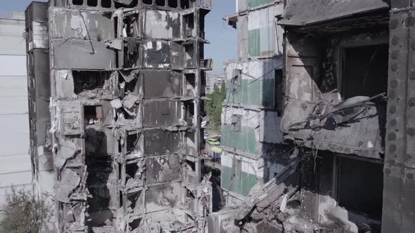 Borodyanka Ukraine  a Destroyed Building During the War Bucha District