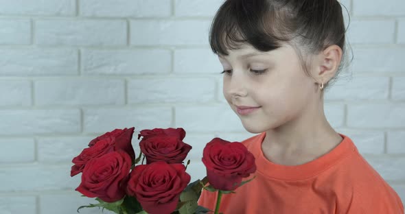 Funny Kid with Bouquet