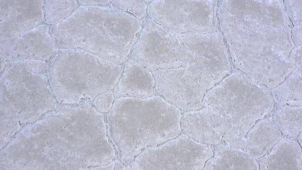 Aerial View Looking Down at Cracks in The Bonneville Salt Flats