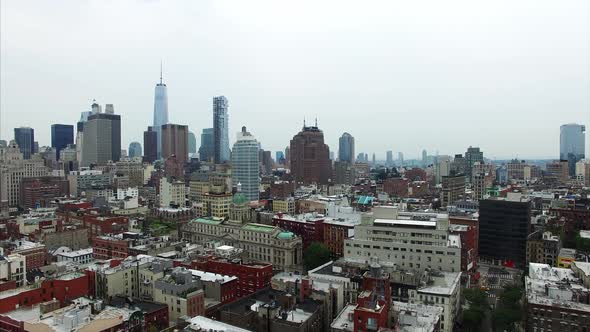 Aerial View of Manhattan from SoHo New York City on a Cloudy Day