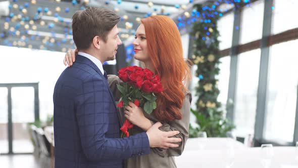 Romantic Date of Young Caucasian Couple