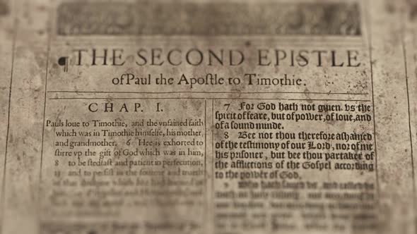 The Second Epistle Of Paul To Timothie, Slider Shot, Old Paper Bible, King James Bible