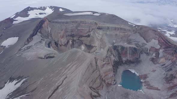 The Blue Lake in the Crater of Gorely Volcano