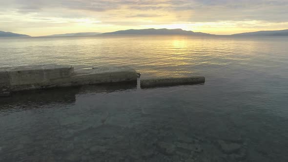 Beautiful view of sea at sunset