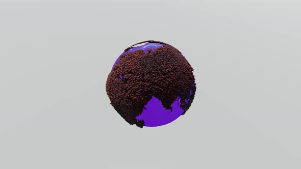 The earth rotates with the purple sea