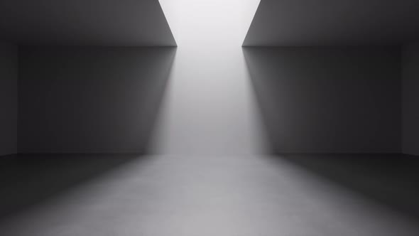 White empty room with top light