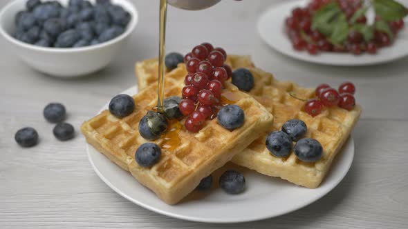 Maple Syrup on Belgian Waffles