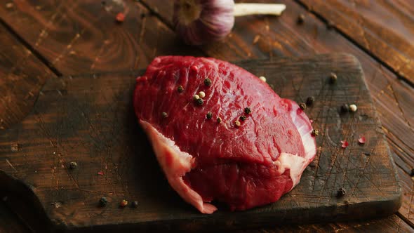 Pepper and Garlic Near Meat