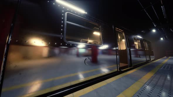 Empty Old Subway Train Station alt