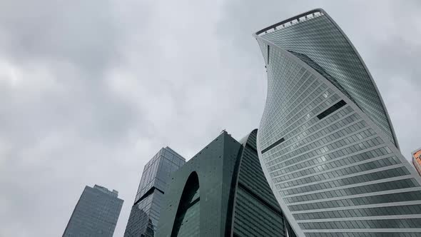 Facade of Modern Skyscraper with Glass Walls