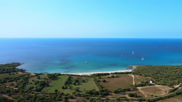 Flying over the Beach in Corsica