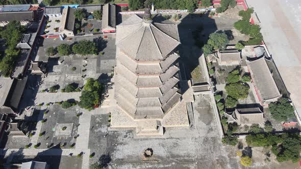 Aerial Wooden Pagoda, Famous Wooden Structure Building