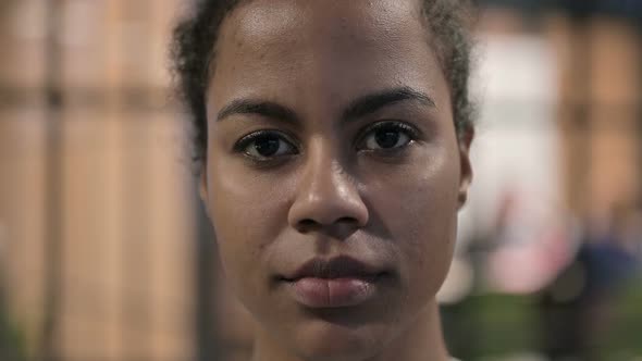 Close Up of Serious African Woman Face