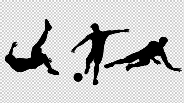 Professional Football Soccer Player Silhouette In Action (3-Pack) alt