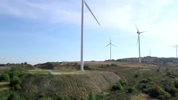 Aerial View of Wind Renewable Electricity Plant